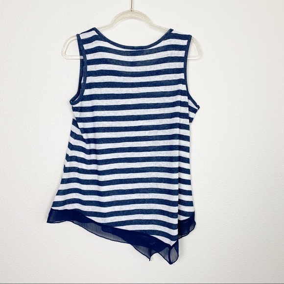 Style & Co Navy Striped Star Embellished Tank - Picture 2 of 8